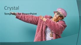  Presentation with funny - Theme having portrait-of-funny-senior-woman background and a light blue colored foreground