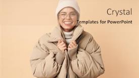  Presentation with winter - Slide deck with portrait-of-funny-young-woman background and a lemonade colored foreground