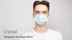  Presentation with medical concept - Slide deck consisting of portrait-of-furious-young-man background and a white colored foreground