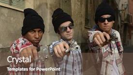  Presentation with members - Cool new slide set with portrait of gang members backdrop and a tawny brown colored foreground