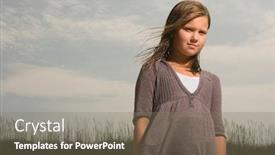  Presentation with scenery - Presentation with portrait-of-girl-in-non background and a gray colored foreground