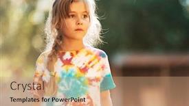  Presentation with blur - Beautiful presentation design featuring portrait-of-girl-on-blur and a coral colored foreground