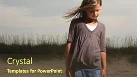  Presentation with sand - Colorful presentation theme enhanced with portrait-of-girl-on-sand backdrop and a tawny brown colored foreground