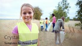  Presentation with leaders - Amazing presentation theme having portrait-of-girl-with-adult backdrop and a coral colored foreground