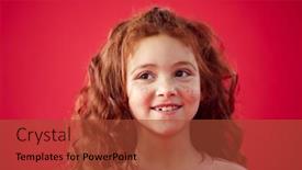  Presentation with long hair - Colorful slides enhanced with portrait-of-girl-with-long backdrop and a red colored foreground