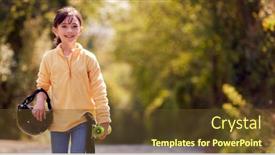  Presentation with walking - Slides enhanced with portrait-of-girl-with-skateboard background and a tawny brown colored foreground