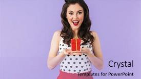  Presentation with boxing woman and a tawny - Presentation featuring portrait of glamorous pin-up background and a light blue colored foreground