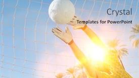  Presentation with goal ball - Slide deck enhanced with portrait-of-goal-keeper-saving background and a light blue colored foreground