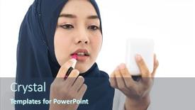  Presentation with good - Slides having portrait-of-good-looking-beautiful background and a ocean colored foreground