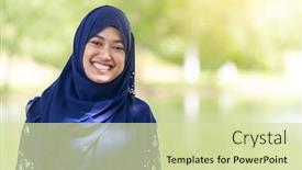  Presentation with islamic muslim - Theme featuring indonesian forest - portrait of good-looking happy young background and a soft green colored foreground