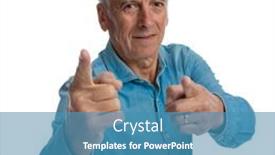  Presentation with old man - Theme with portrait-of-good-looking-old background and a teal colored foreground