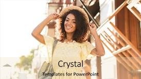  Presentation with straw - Slides with portrait of gorgeous african american background and a  colored foreground