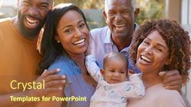  Presentation with home garden - Presentation theme with portrait-of-grandparents-with-adult background and a tawny brown colored foreground