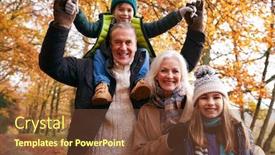  Presentation with grandparents - Slide set enhanced with portrait-of-grandparents-with-grandchildren background and a tawny brown colored foreground