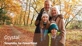  Presentation with woodland - Presentation design enhanced with portrait-of-grandparents-with-grandchildren background and a red colored foreground
