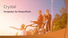  Presentation with people enjoying - Slide set consisting of portrait of group young happy people enjoying beautiful sunny day while driving a off road buggy car on mountain nature background and a lemonade colored foreground