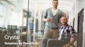  Presentation with handicap - Amazing PPT layouts having portrait of handicap businessman backdrop and a gray colored foreground