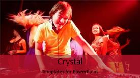  Presentation with camera - Beautiful presentation theme featuring portrait of handsome deejay looking backdrop and a crimson colored foreground