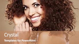  Presentation with ethnic relation - Beautiful presentation theme featuring portrait of handsome ethnic african backdrop and a coral colored foreground