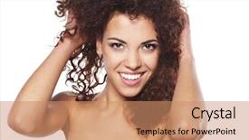  Presentation with african beauty - Presentation theme consisting of portrait of handsome ethnic african background and a coral colored foreground