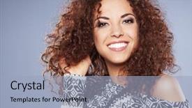  Presentation with ethnic disability - Presentation theme with portrait of handsome ethnic african background and a light blue colored foreground