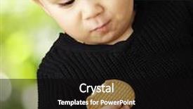  Presentation with biscuit - Presentation having portrait of handsome kid eating a biscuit against a nature background background and a black colored foreground