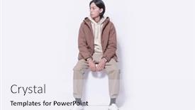  Presentation with cube - Presentation consisting of portrait-of-handsome-male-wearing background and a sky blue colored foreground