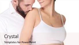  Presentation with gentle - Slide deck enhanced with portrait of handsome man kissing his beautiful pregnant wife isolated on white background gentle romantic relationship background and a lemonade colored foreground