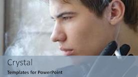  Presentation with studio - Cool new presentation theme with portrait-of-handsome-man-studio backdrop and a  colored foreground