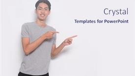  Presentation with trousers - Presentation theme enhanced with portrait-of-handsome-man-wearing background and a sky blue colored foreground