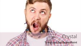  Presentation with beard - PPT layouts with portrait-of-handsome-man background and a soft green colored foreground