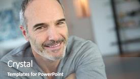  Presentation with electronics labb man - Amazing slide set having portrait of handsome mature man backdrop and a  colored foreground