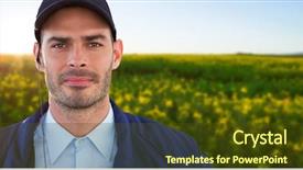  Presentation with security officer - Presentation consisting of portrait of handsome security officer background and a  colored foreground