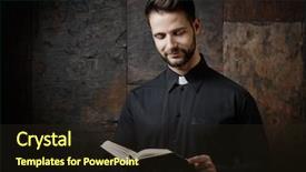  Presentation with prayer - Amazing presentation theme having portrait of handsome young catholic backdrop and a wine colored foreground