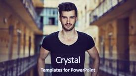  Presentation with old man and music - Beautiful PPT theme featuring portrait of handsome young man backdrop and a wine colored foreground