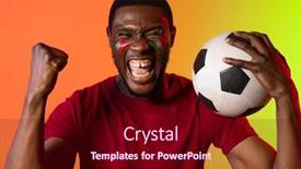  Presentation with active lifestyle - Slide set with portrait-of-happy-african-american background and a wine colored foreground