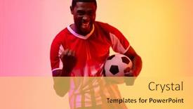  Presentation with active-lifestyle - Presentation enhanced with portrait-of-happy-african-american background and a yellow colored foreground