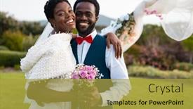  Presentation with friendship day - PPT layouts with portrait-of-happy-african-american background and a gold colored foreground