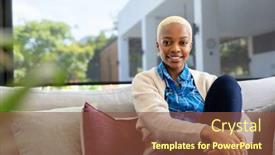  Presentation with quality life - PPT layouts featuring portrait-of-happy-african-american background and a tawny brown colored foreground