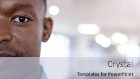  Presentation with african american business - PPT theme featuring portrait-of-happy-african-american background and a lemonade colored foreground