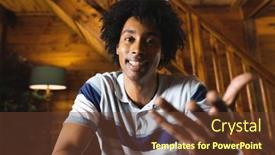  Presentation with nature cabin - Theme featuring portrait-of-happy-african-american background and a tawny brown colored foreground