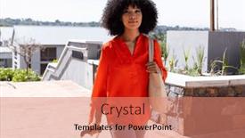  Presentation with luggage - Slide deck consisting of portrait-of-happy-african-american background and a coral colored foreground