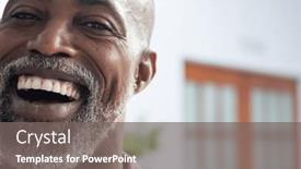  Presentation with doctor african - PPT layouts featuring portrait-of-happy-african-american background and a gray colored foreground