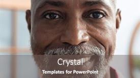  Presentation with doctor african - Presentation design enhanced with portrait-of-happy-african-american background and a gray colored foreground