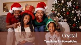  Presentation with christmas kids - Beautiful theme featuring portrait of happy afro american backdrop and a tawny brown colored foreground
