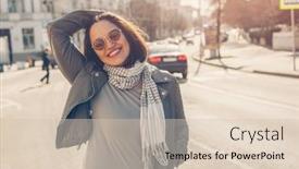  Presentation with weather - Amazing PPT theme having portrait-of-happy-and-carefree backdrop and a soft green colored foreground