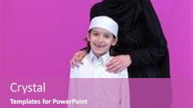  Presentation with muslim family - Cool new presentation with portrait-of-happy-arabian-family backdrop and a coral colored foreground