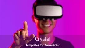  Presentation with interface - PPT layouts enhanced with portrait-of-happy-asian-man background and a violet colored foreground