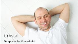  Presentation with bald - Presentation theme having portrait-of-happy-bald-headed background and a sky blue colored foreground