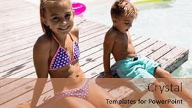  Presentation with sister - Slide deck enhanced with portrait-of-happy-biracial-brother background and a coral colored foreground